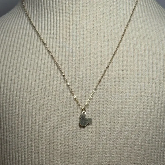 Mickey Mouse Gold Filled Necklace w/Silhoutte Pendant - Picture 3 of 4